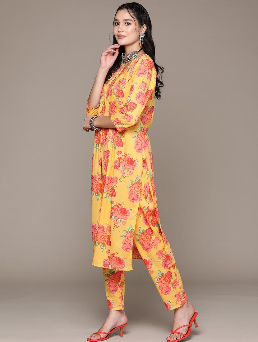 yellow kurta palazzo set - 21225107 - Standard Image - 2