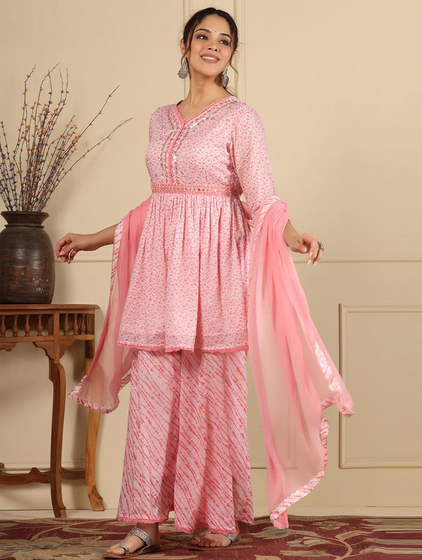 women kurta sharara set with dupatta