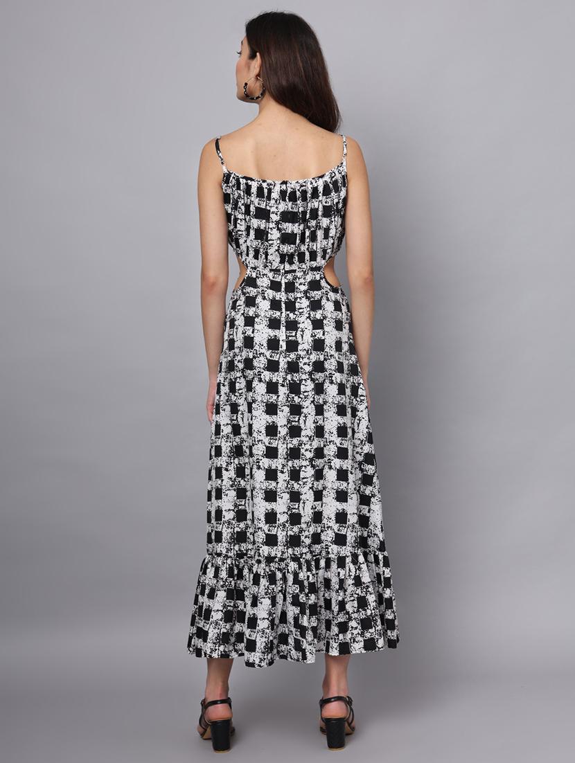 women printed shoulder strap tiered dress - 21225152 - Standard Image - 2