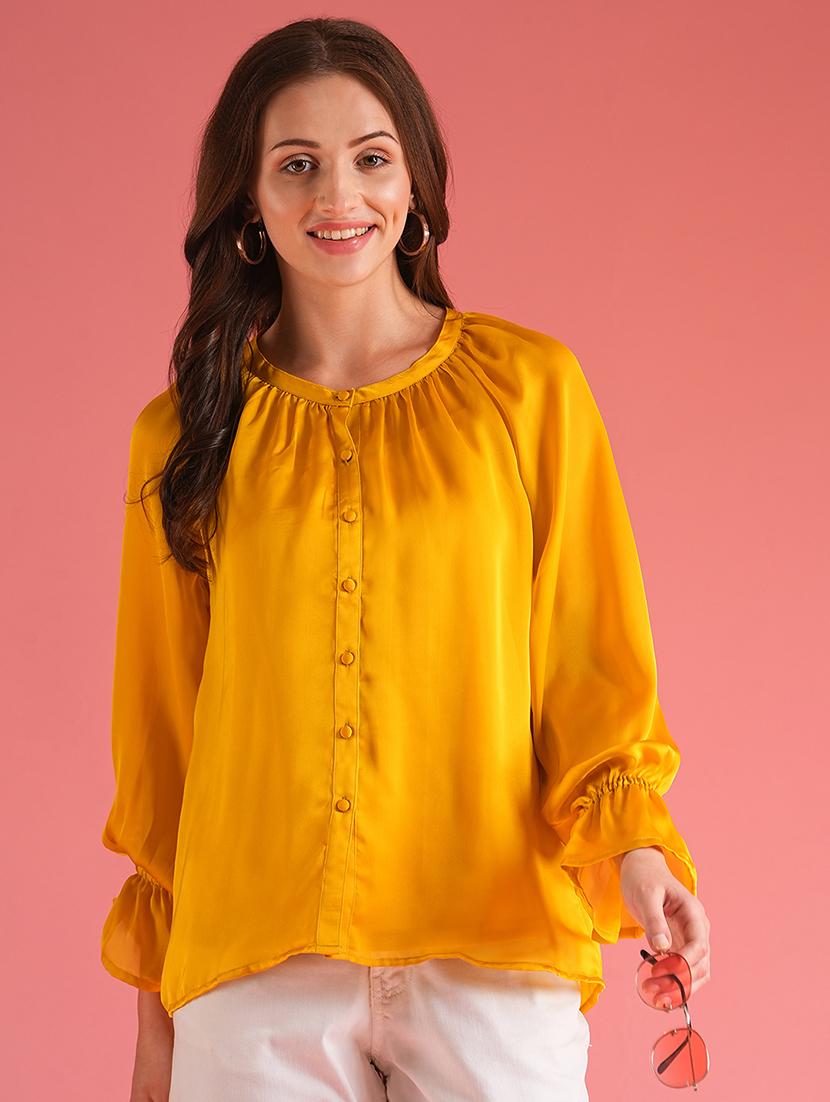 women solid raglan sleeves shirt top - 21225184 -  Zoom Image - 0