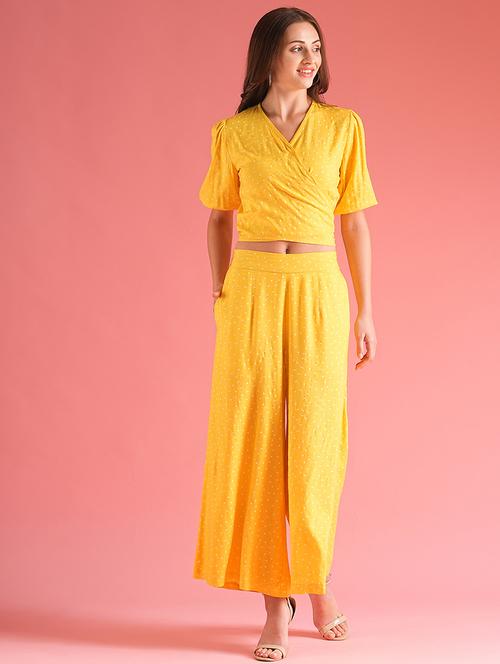 women polka doted top and palazzos co-ord set - 21225832 - Standard Image - 0