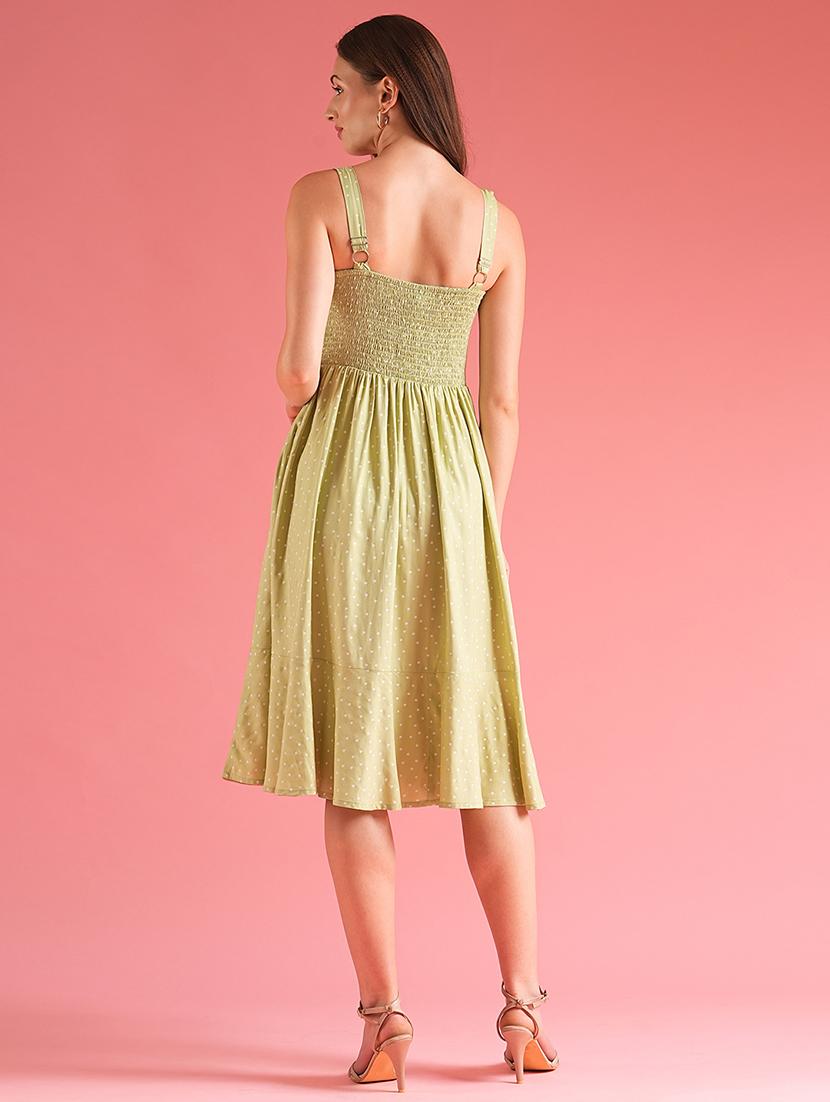 women polka doted sleeveless fit & flare dress - 21225843 - Standard Image - 2