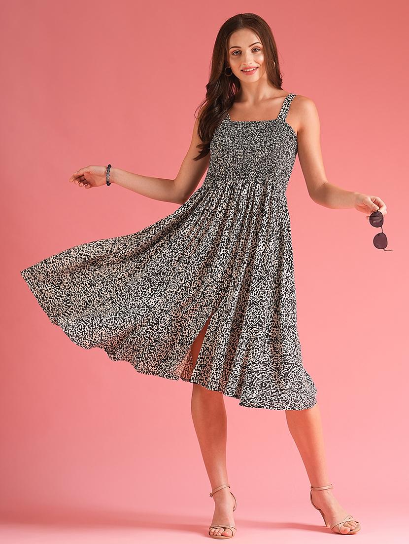 women printed sleeveless fit & flare dress - 21225844 -  Zoom Image - 0