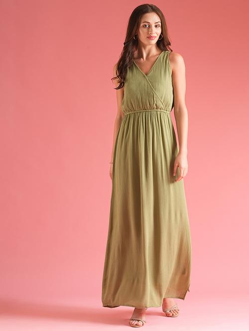 women solid sleeveless a-line dress - 21225845 - Standard Image - 0