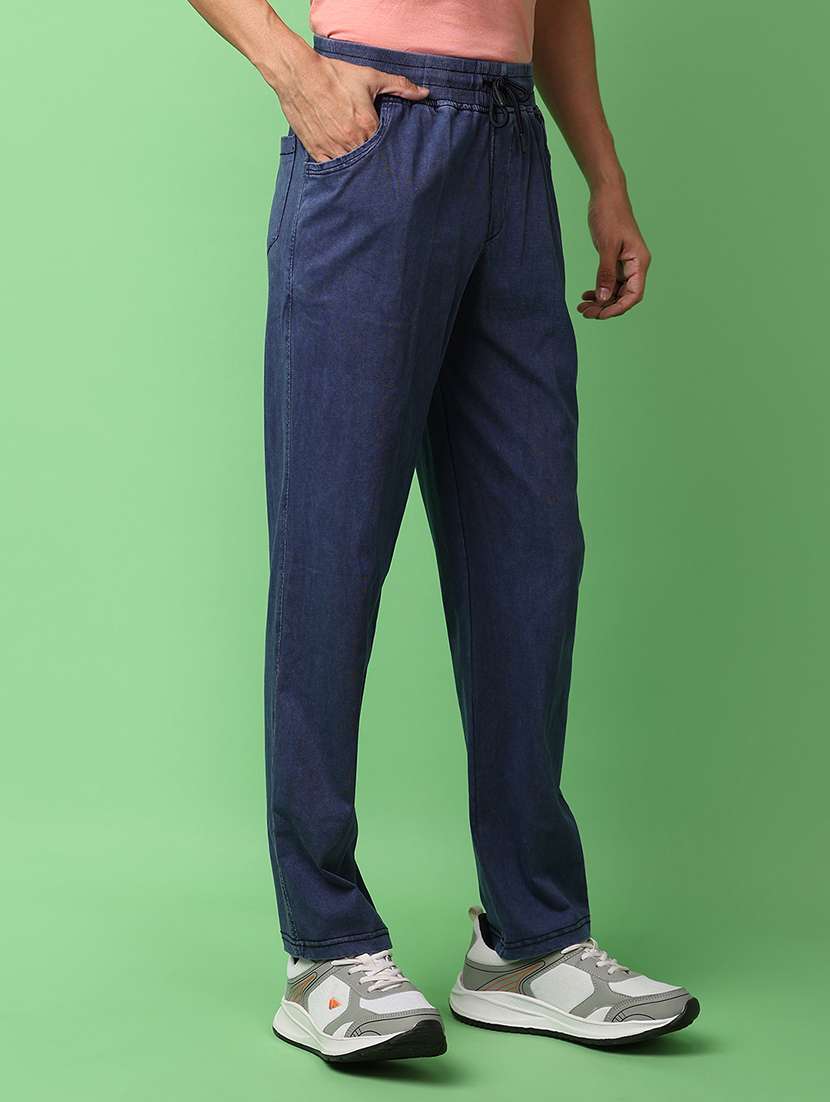 men mid-rise solid track pant - 21226840 -  Standard Image - 2
