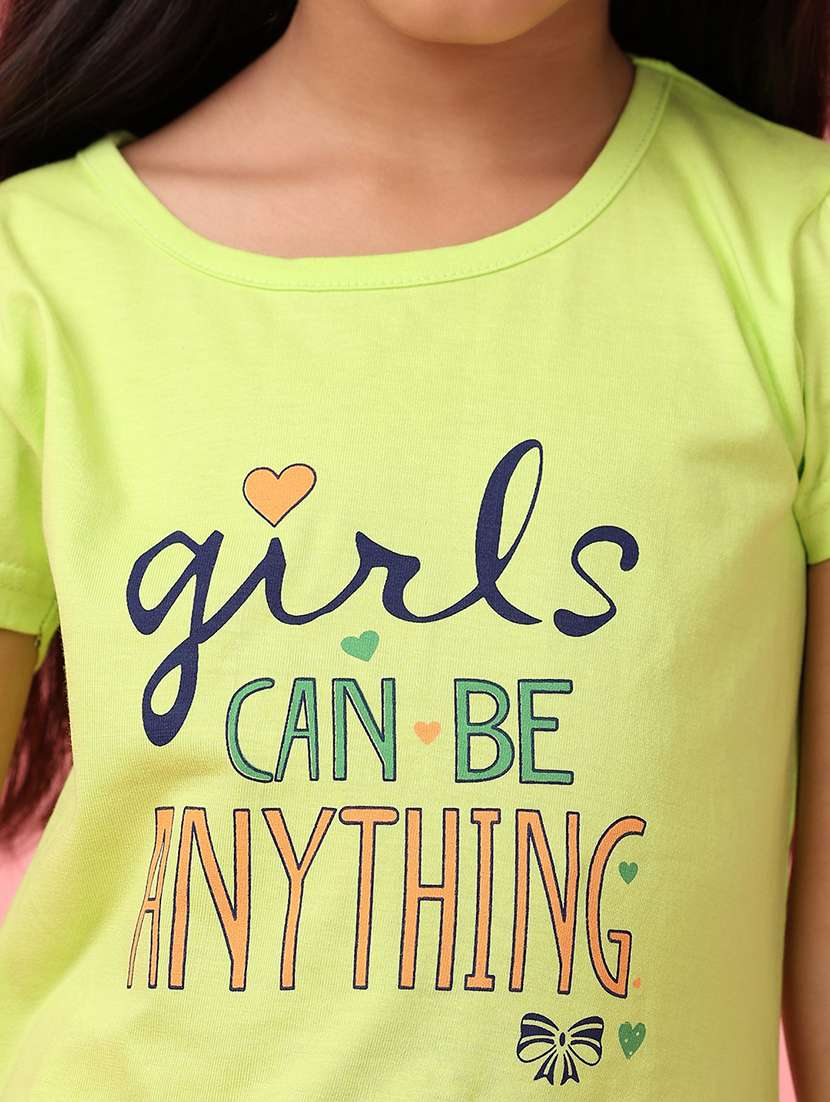 girls green cotton top & shorts set - 21226911 -  Standard Image - 7