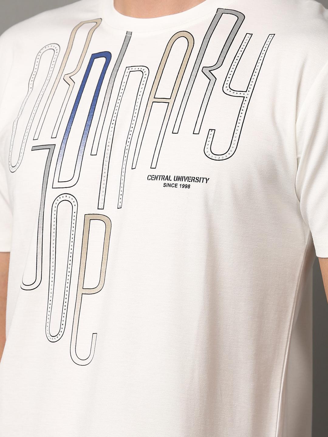 off white cotton front print tshirt - 21226928 - Standard Image - 2