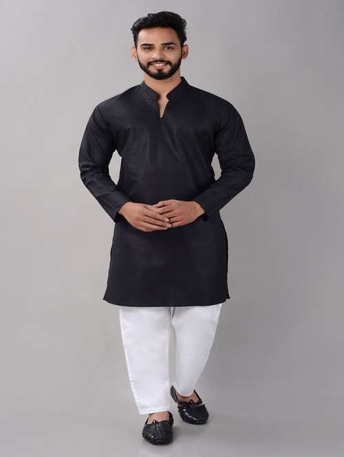 men solid mandrain neck kurta - 21227092 - Standard Image - 0