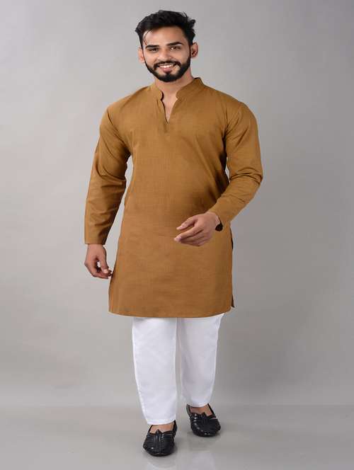 men solid mandrain neck kurta - 21227093 - Standard Image - 0