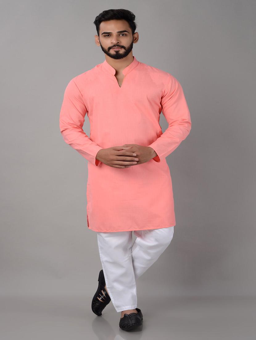 pink cotton long  kurta - 21227096 -  Zoom Image - 0