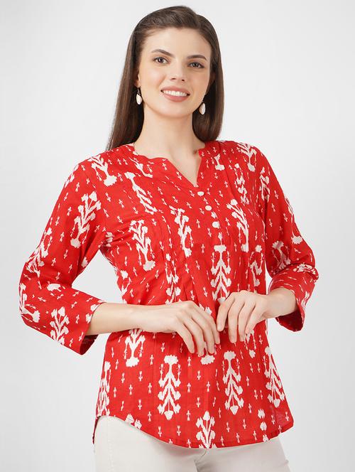 red cotton straight top - 21227098 -  Standard Image - 0