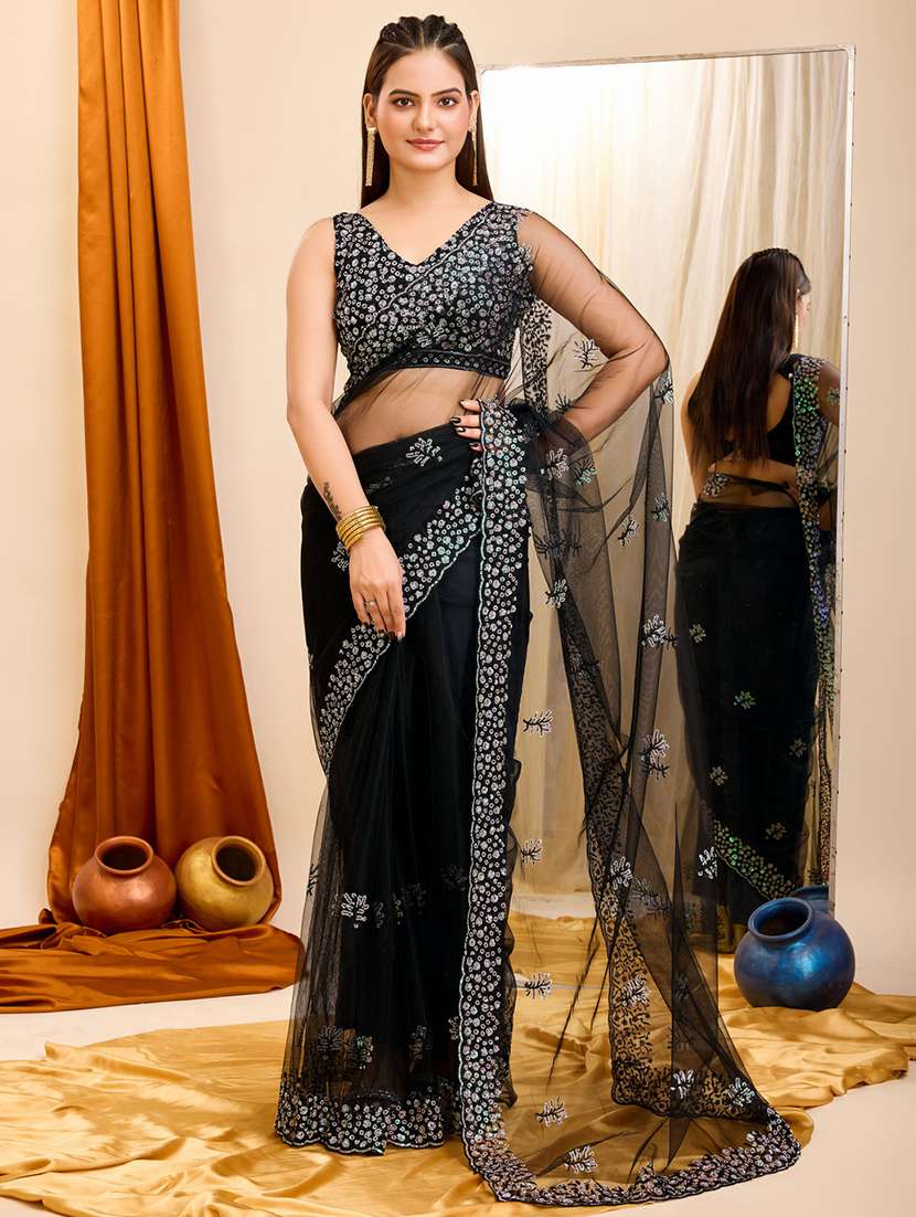 women embroidered saree