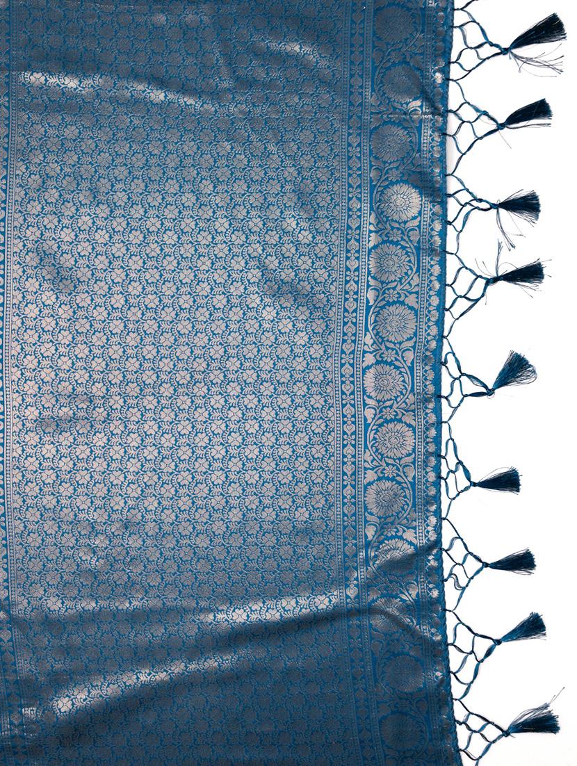 women turquoise banarasi saree - 21227261 - Standard Image - 2