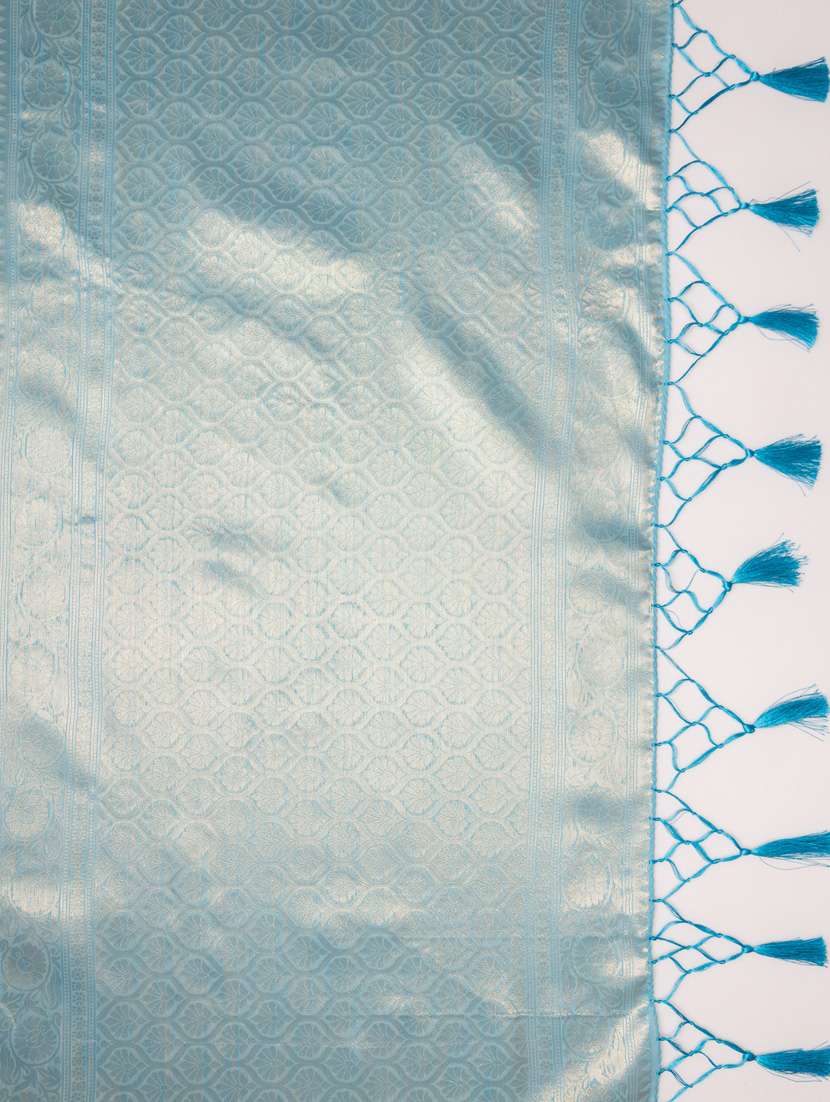 turquoise art silk banarasi saree - 21227275 -  Standard Image - 2