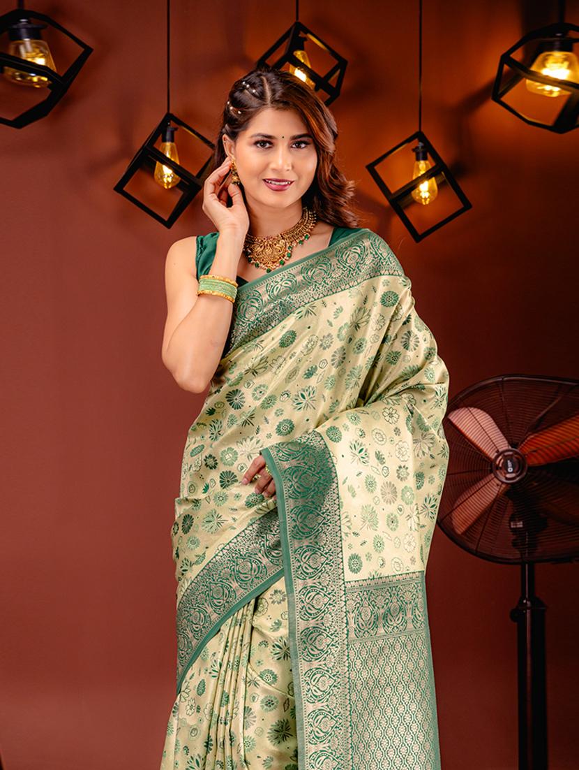 women self design kanjivaram saree with blouse - 21227297 - Standard Image - 2