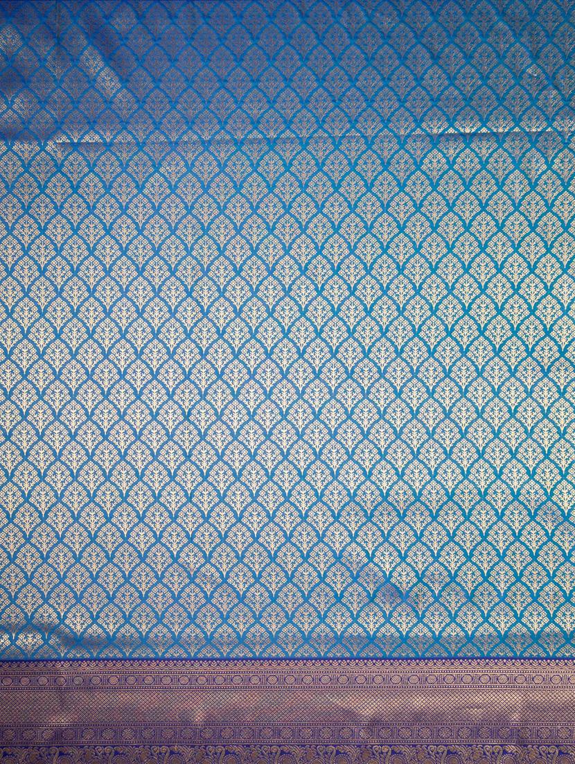turquoise art silk kanjivaram saree - 21227368 - Standard Image - 2