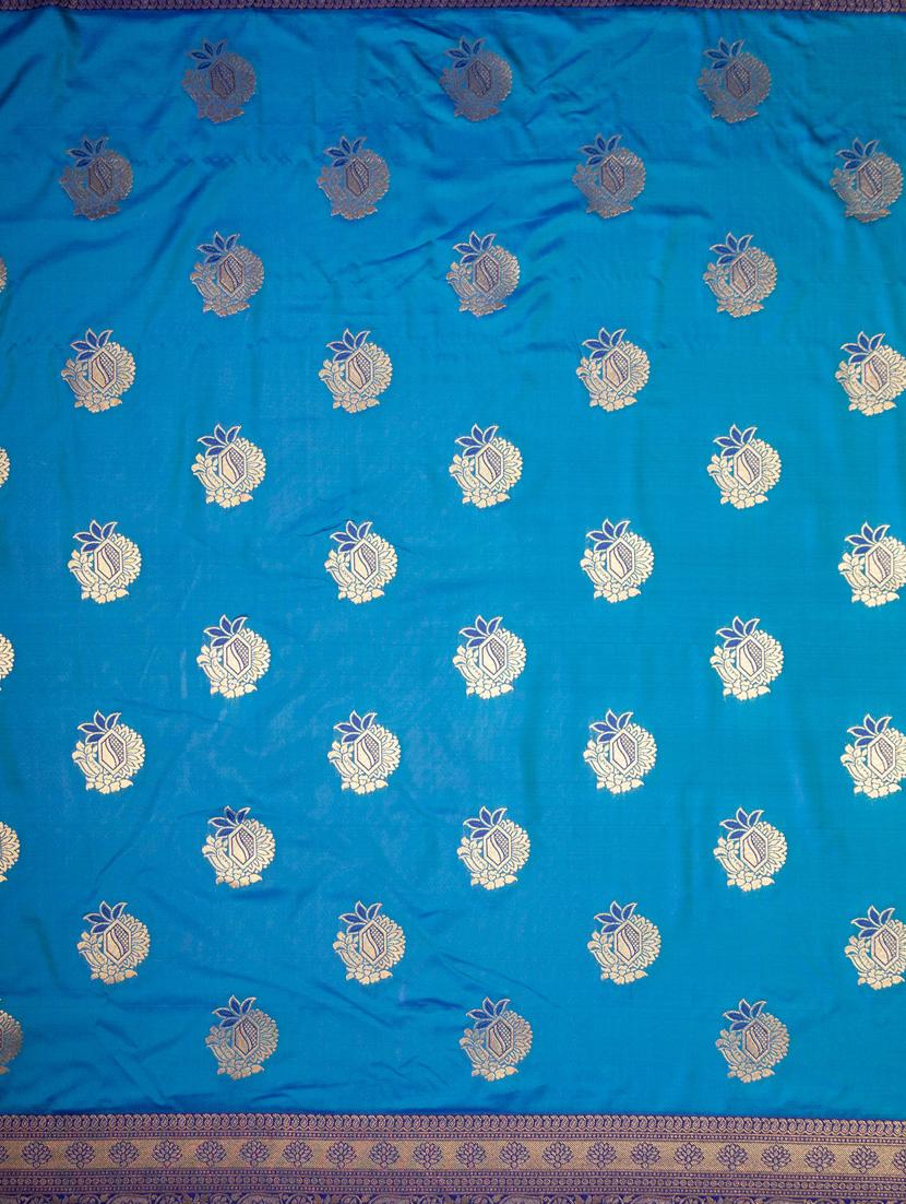 turquoise art silk kanjivaram saree with blouse - 21227429 - Standard Image - 2