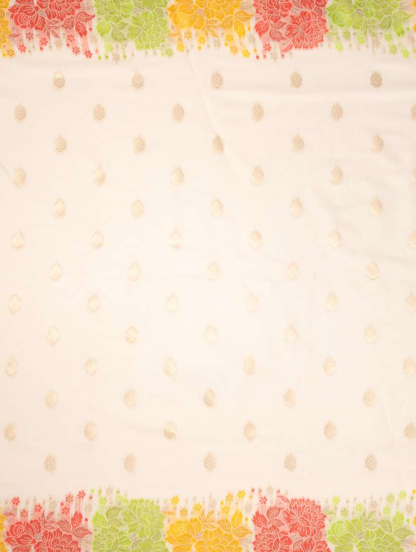 off white art silk banarasi saree - 21227442 - Standard Image - 2