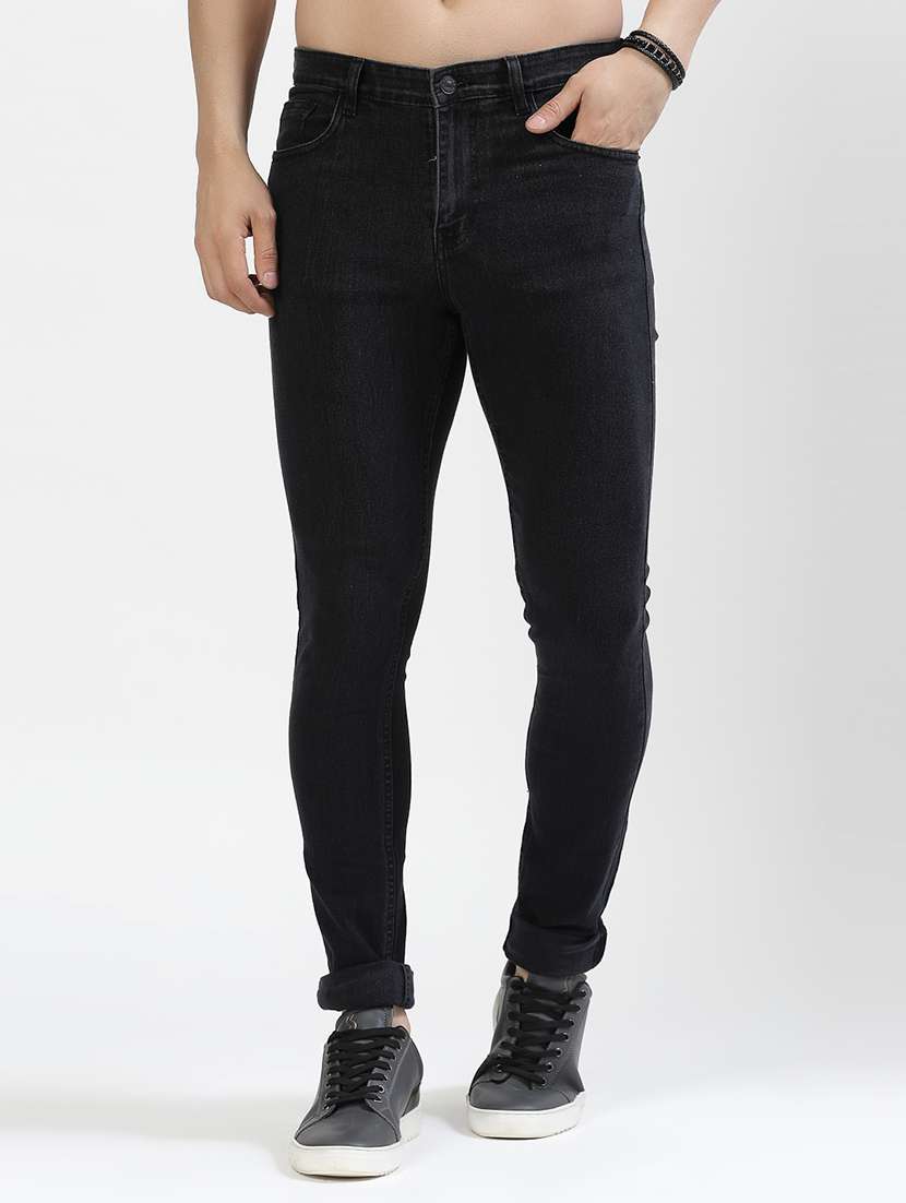men mid-rise plain skinny jean