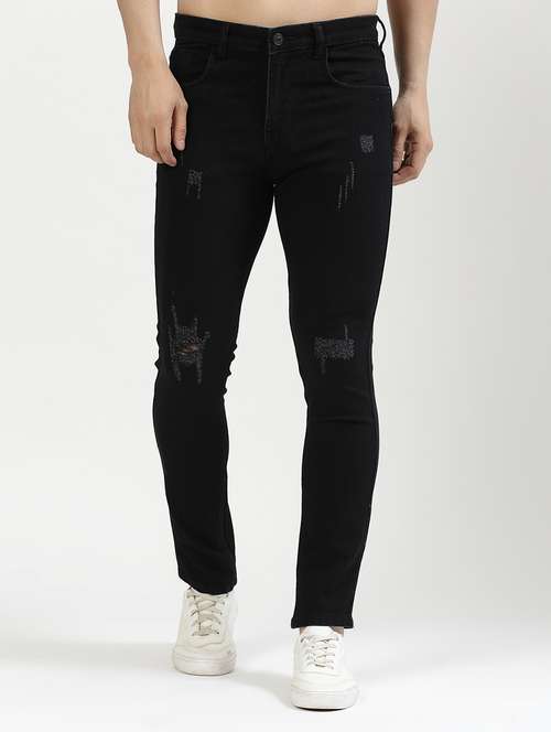 black cotton blend jeans - 21227458 - Standard Image - 0