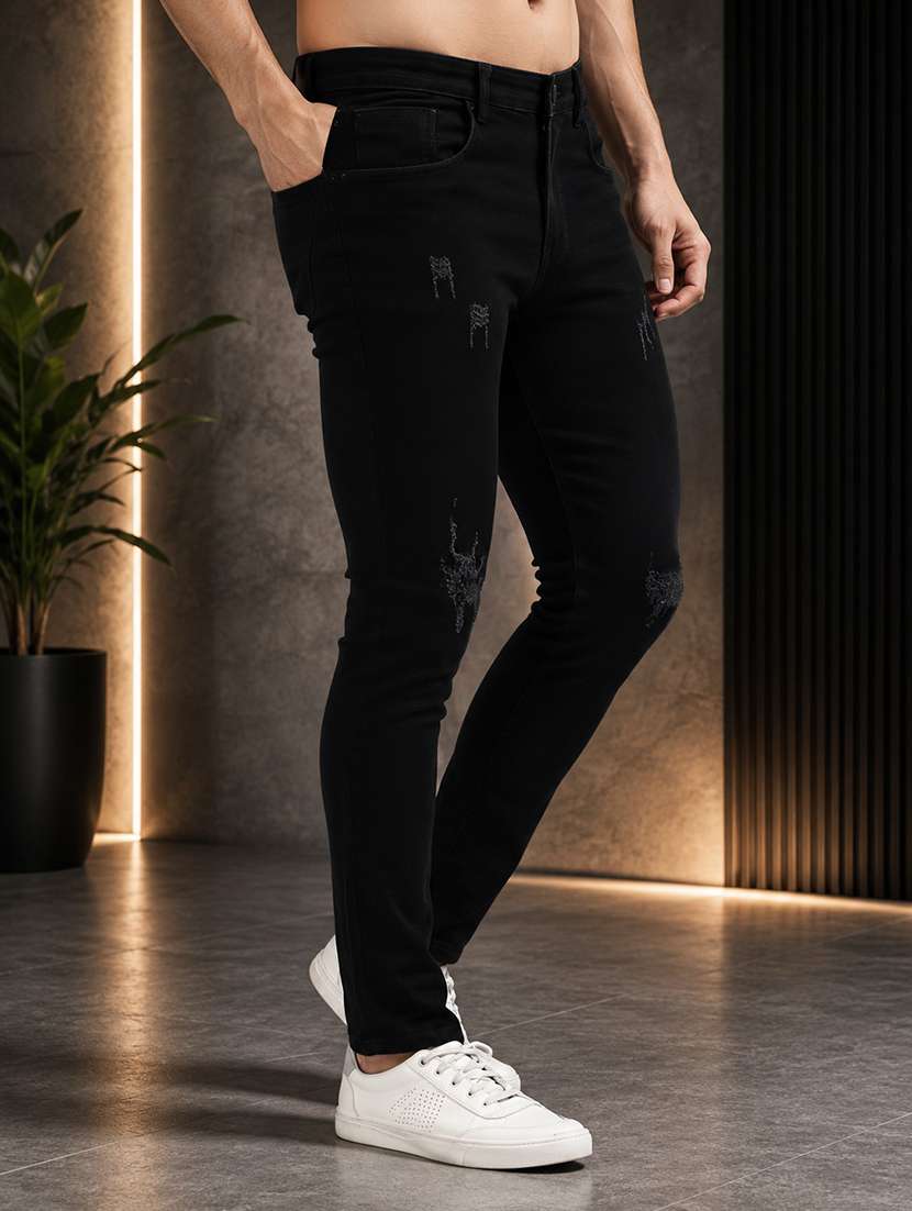 black cotton blend jeans - 21227458 -  Standard Image - 2
