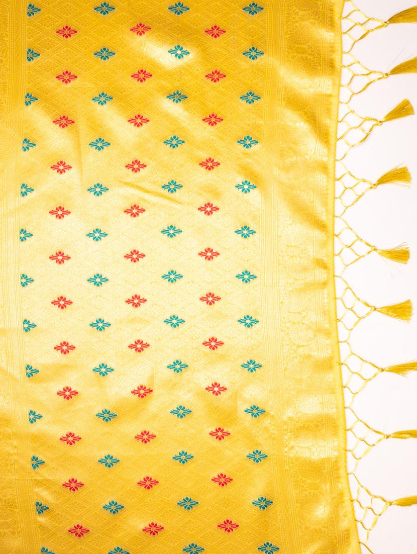 yellow banarasi saree with blouse - 21227483 - Standard Image - 2