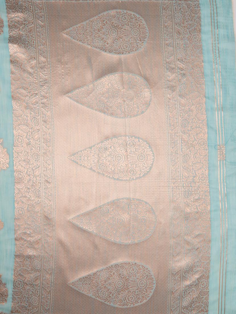 light blue banarasi saree - 21227506 - Standard Image - 2