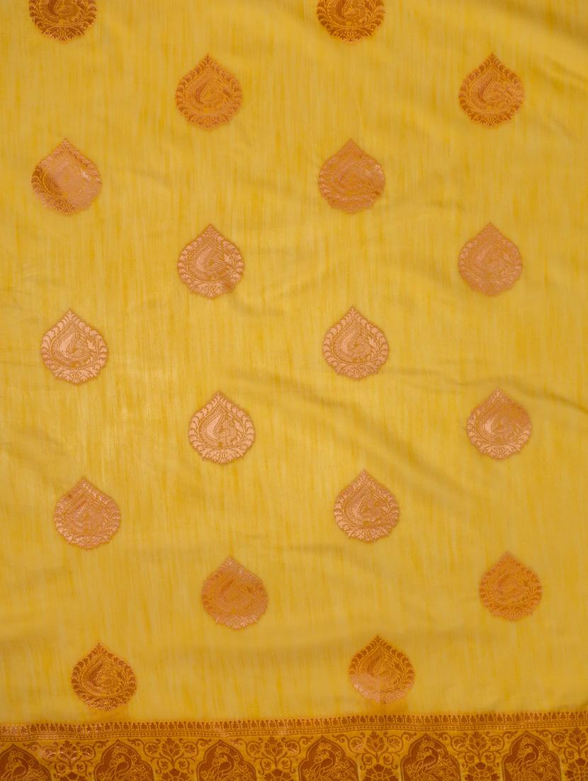 yellow banarasi saree with blouse - 21227507 - Standard Image - 2