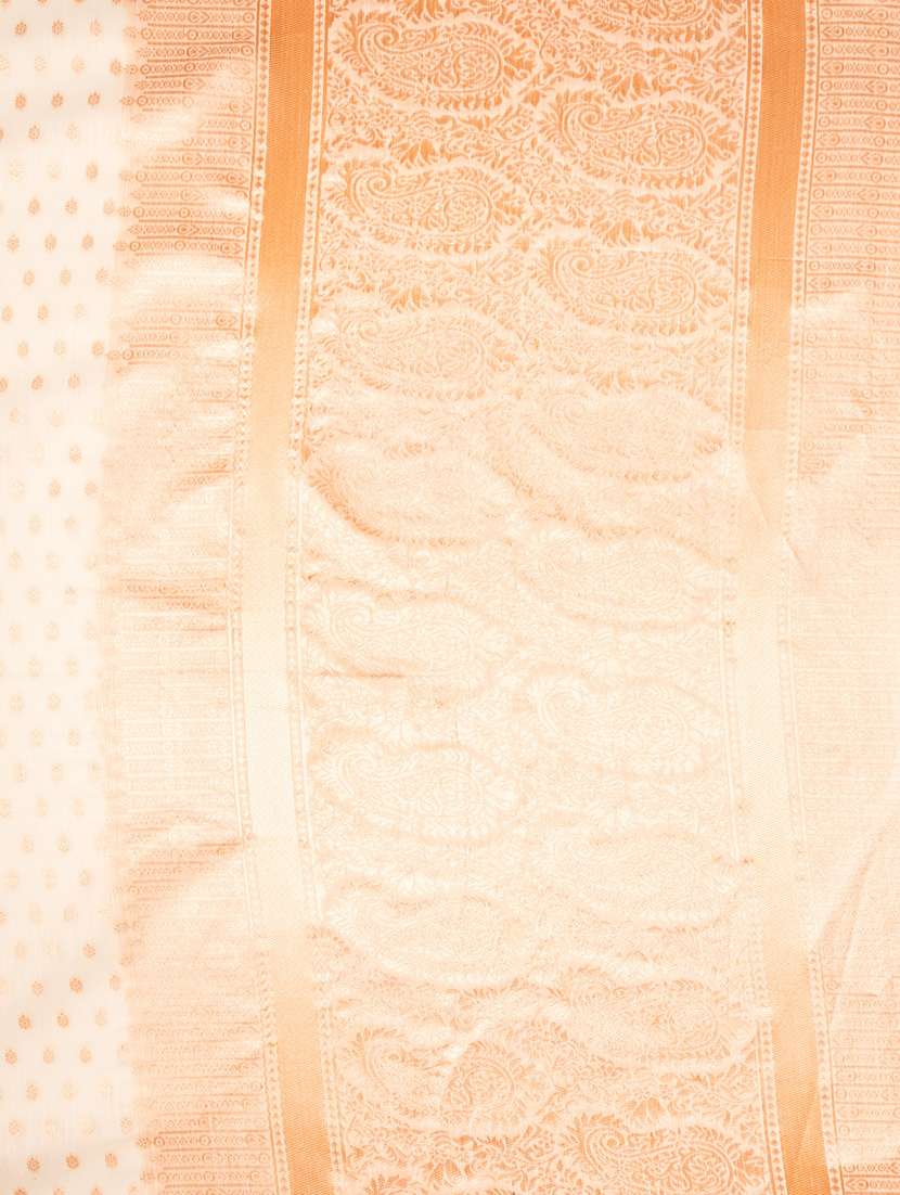 off white art silk banarasi saree with blouse - 21227513 - Standard Image - 2