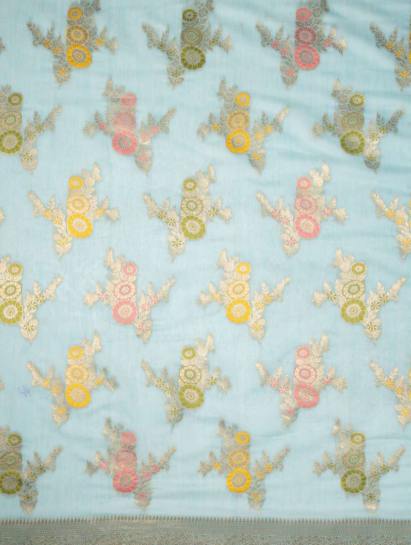 light blue banarasi saree - 21227565 - Standard Image - 2
