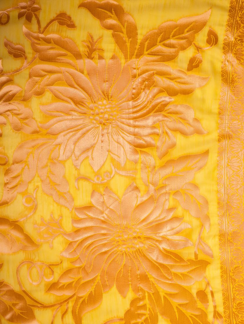 yellow banarasi saree with blouse - 21227592 - Standard Image - 2