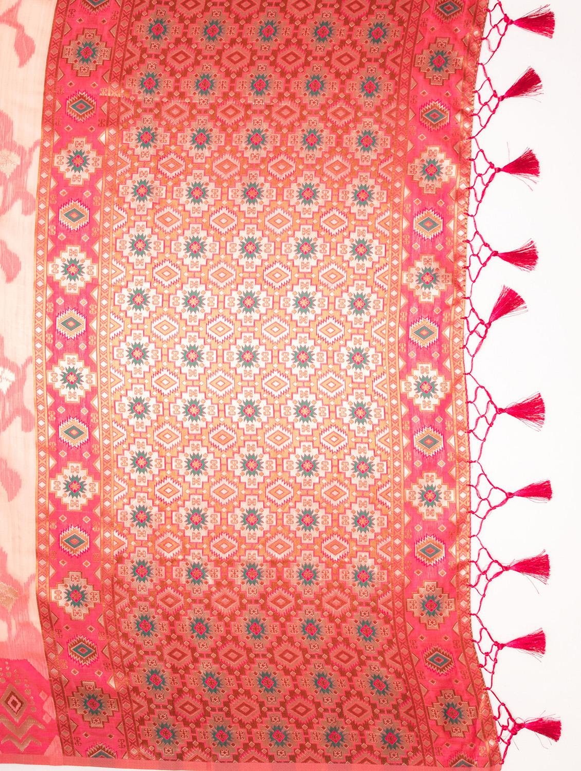 pink art silk ikat saree - 21227626 - Standard Image - 2