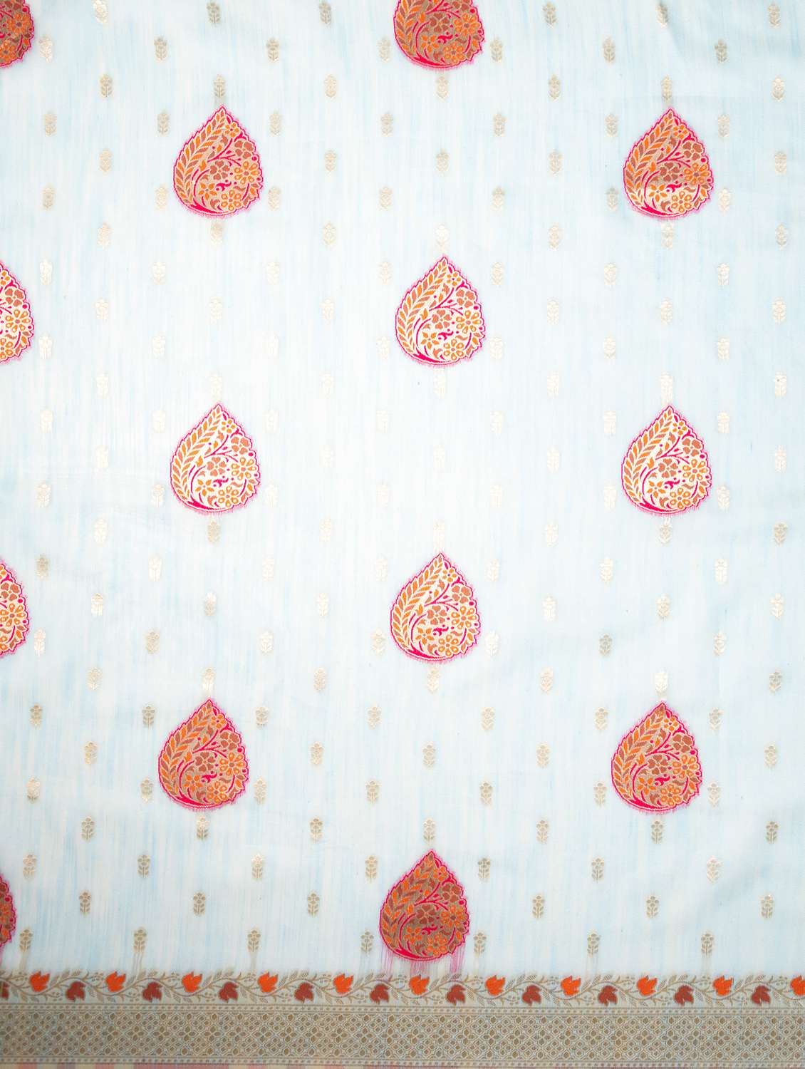 light blue banarasi saree with blouse - 21227632 - Standard Image - 2