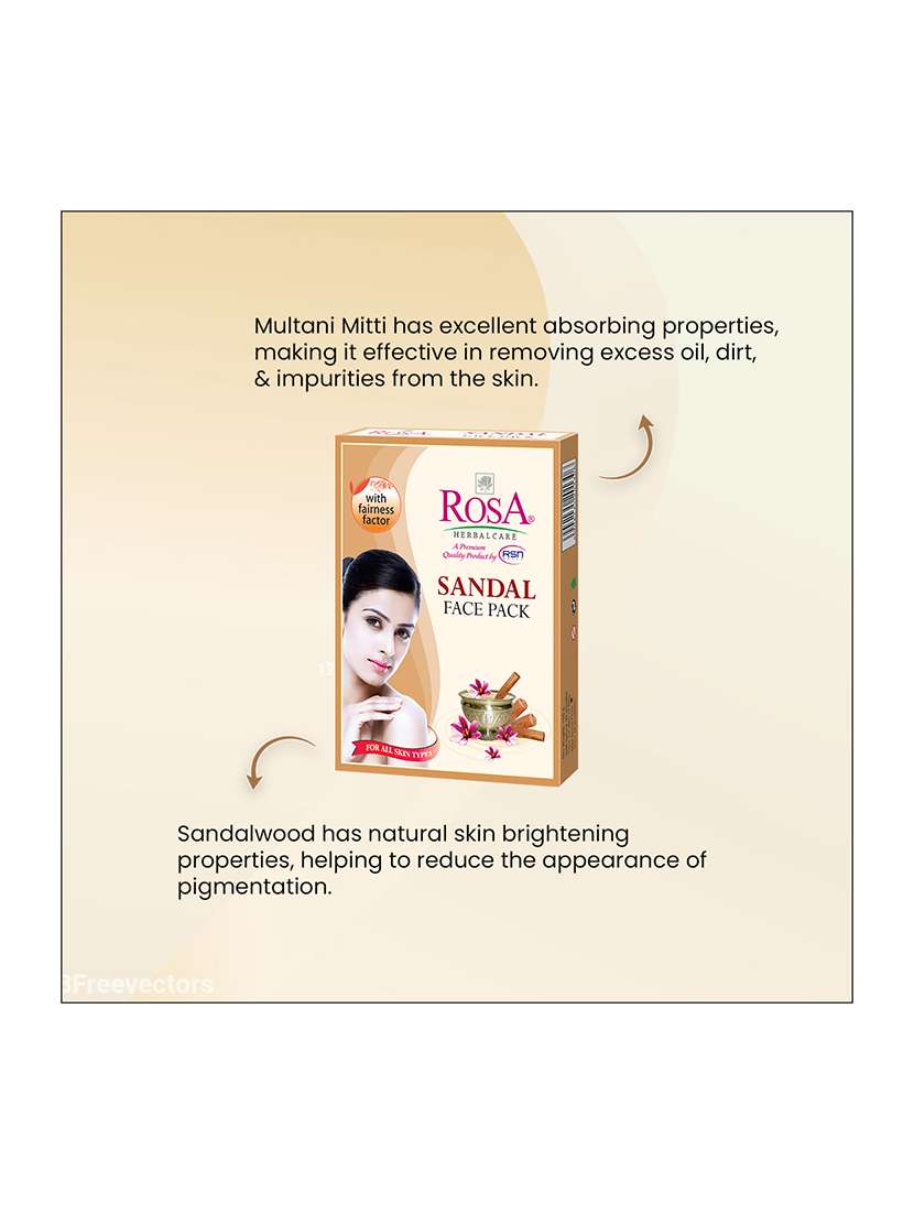 rosa sandal face pack for glowing skin i calming,acne control i herbal ingredient i pack of 3-100gm - 21227805 -  Standard Image - 2