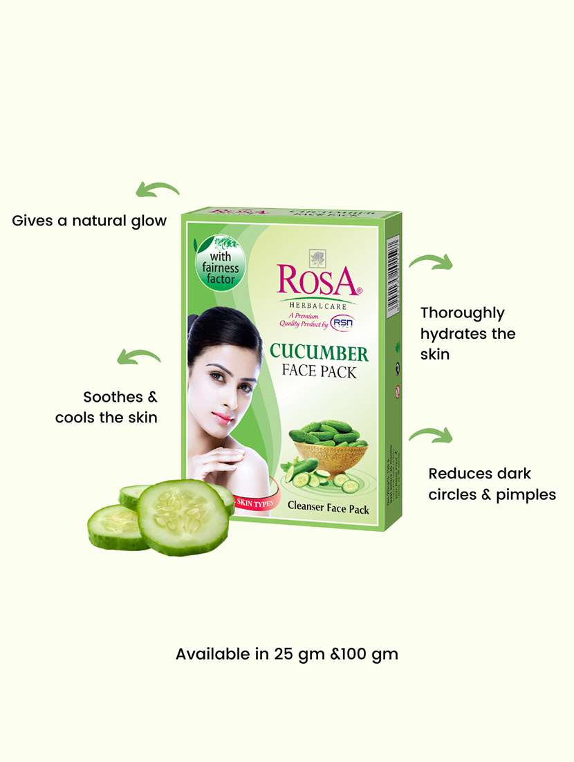rosa cucumber face pack i remove dark circles around eye area i herbal ingredient i pack of 6-25gm each - 21227808 -  Standard Image - 2