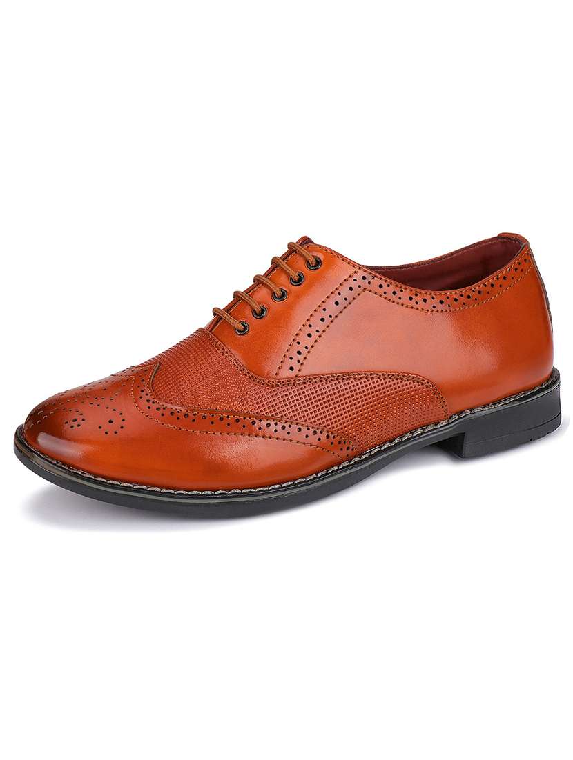 tan brown lace-up derby shoes