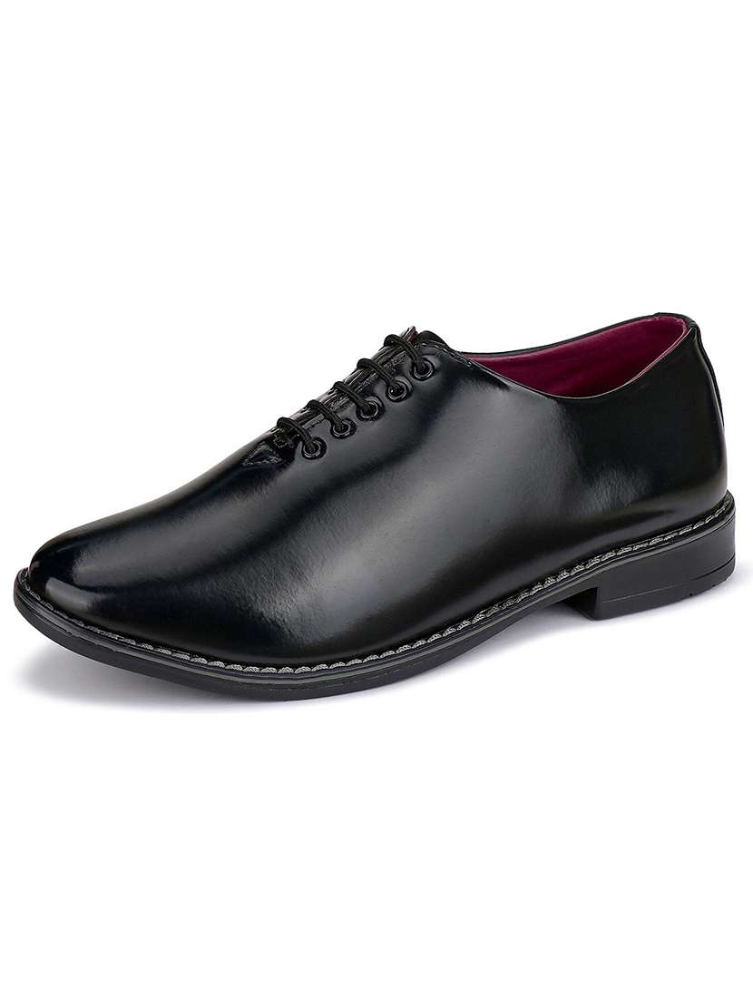 black lace-up derby shoes