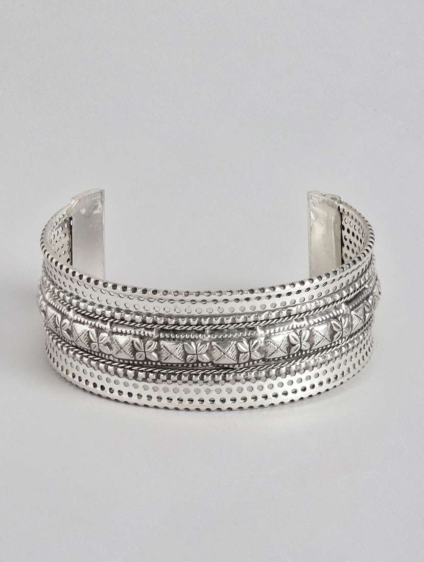 silver brass cuffs bracelet