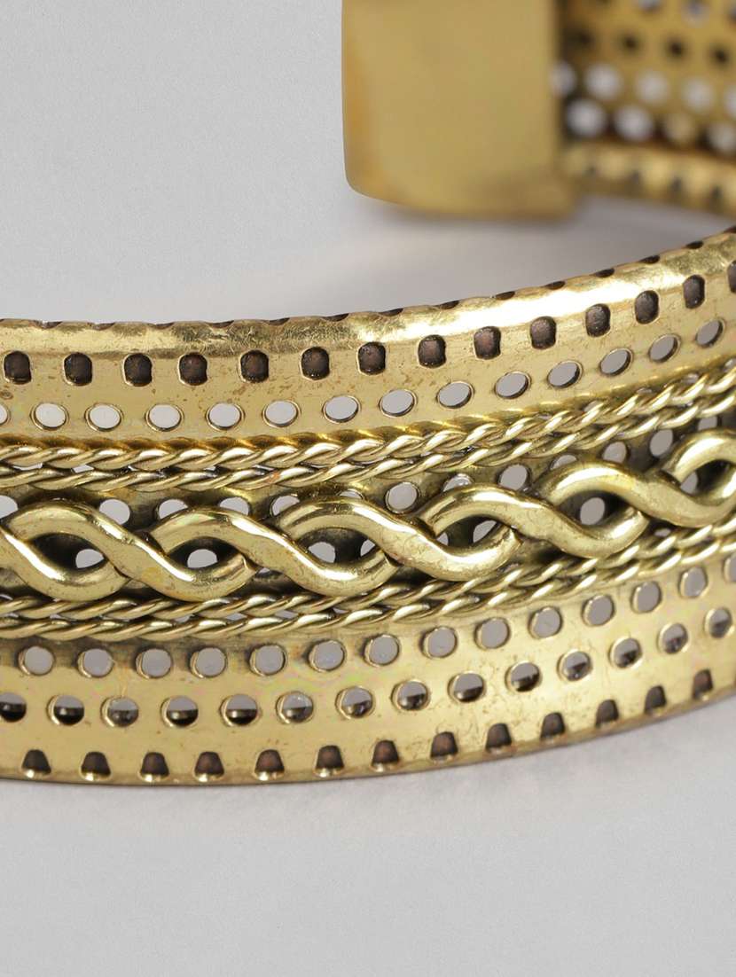 gold brass cuffs bracelet - 21228654 - Standard Image - 2
