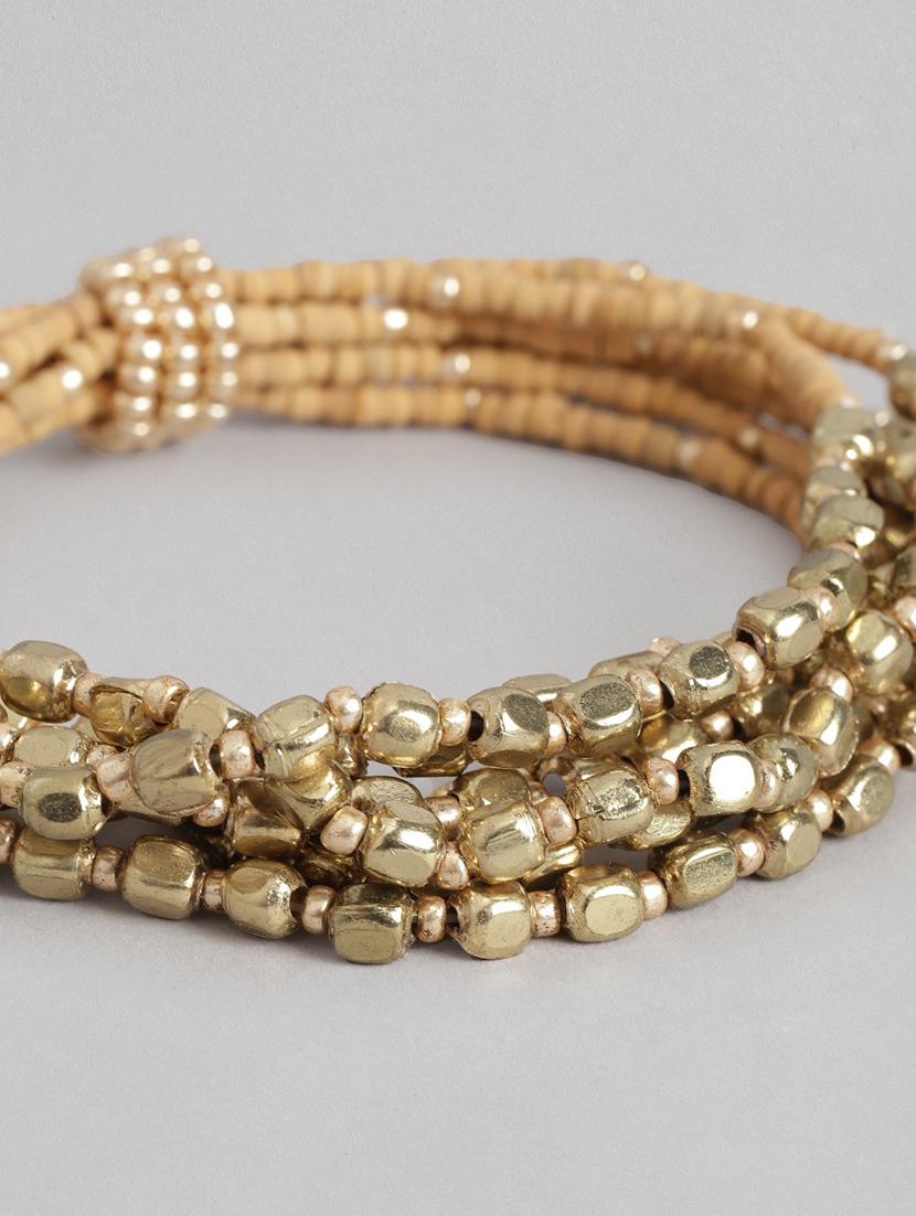 gold brass multi layer bracelet - 21228661 - Standard Image - 2