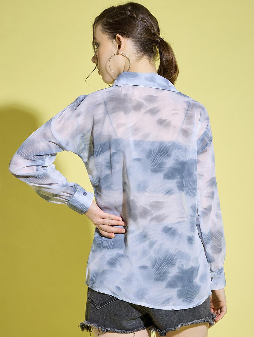 women long sleeve tie & dye shirt - 21228990 - Standard Image - 2