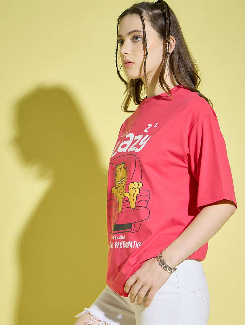 women round neck graphic oversized t-shirt - 21229041 -  Standard Image - 2