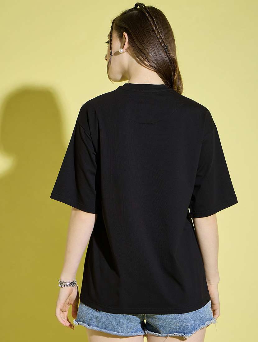 women round neck graphic oversized t-shirt - 21229045 -  Standard Image - 2