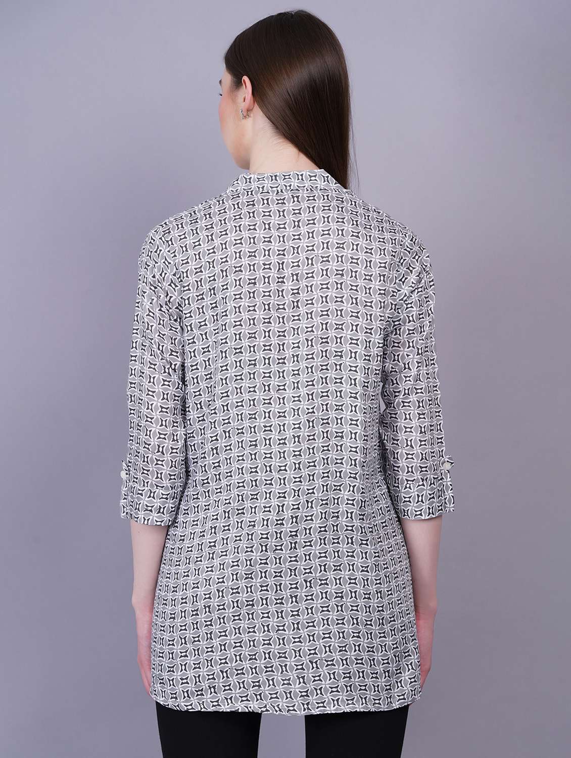 women printed three quarter sleeves kurti - 21229133 -  Standard Image - 2