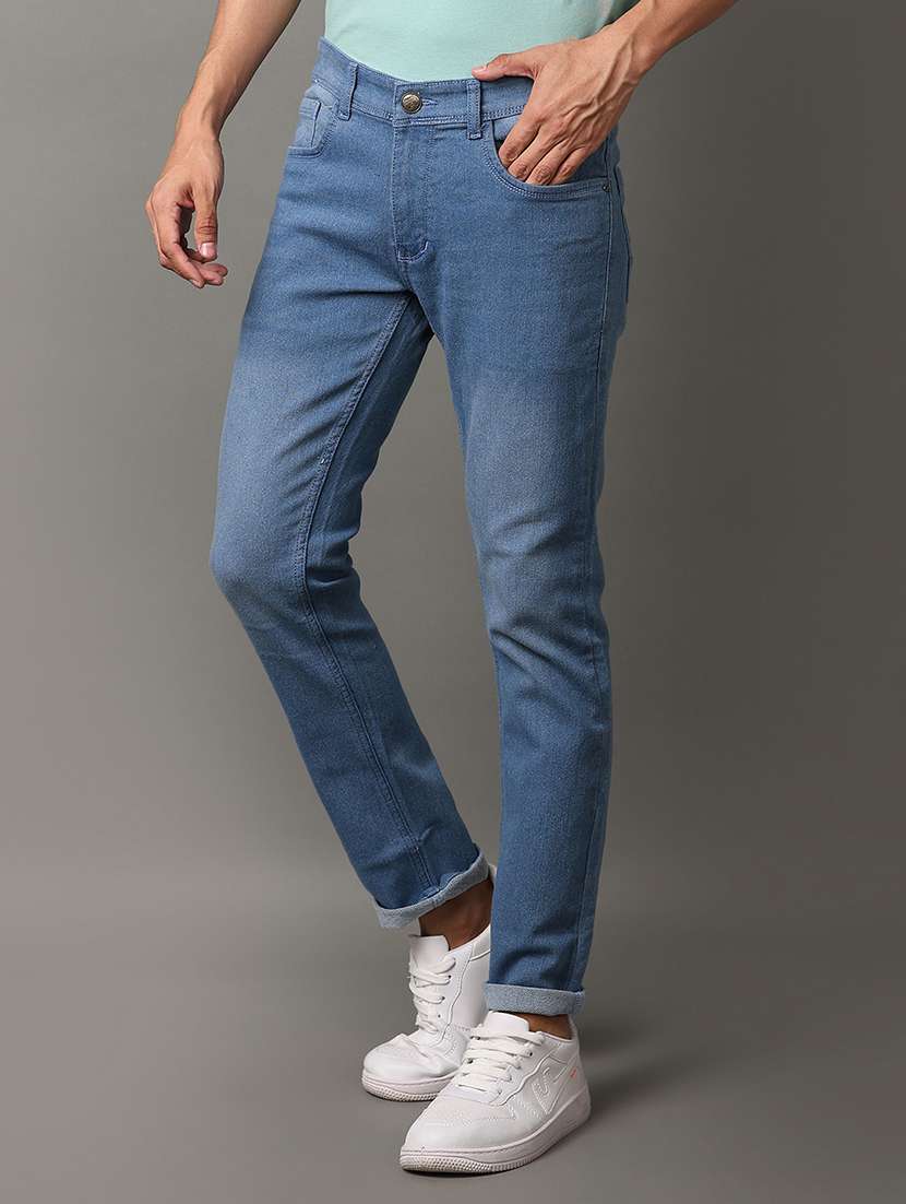 men mid rise slim fit plain jeans - 21230215 -  Standard Image - 2