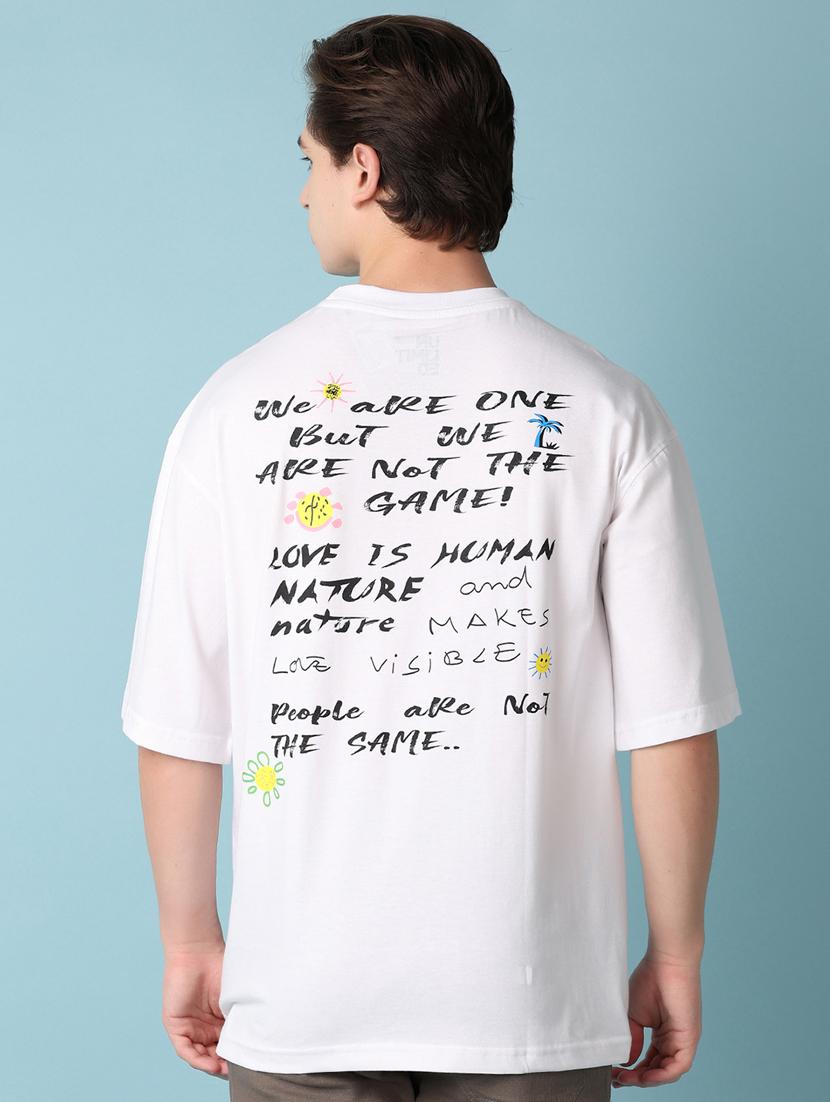 men front & back print oversized t-shirt - 21230348 - Standard Image - 2