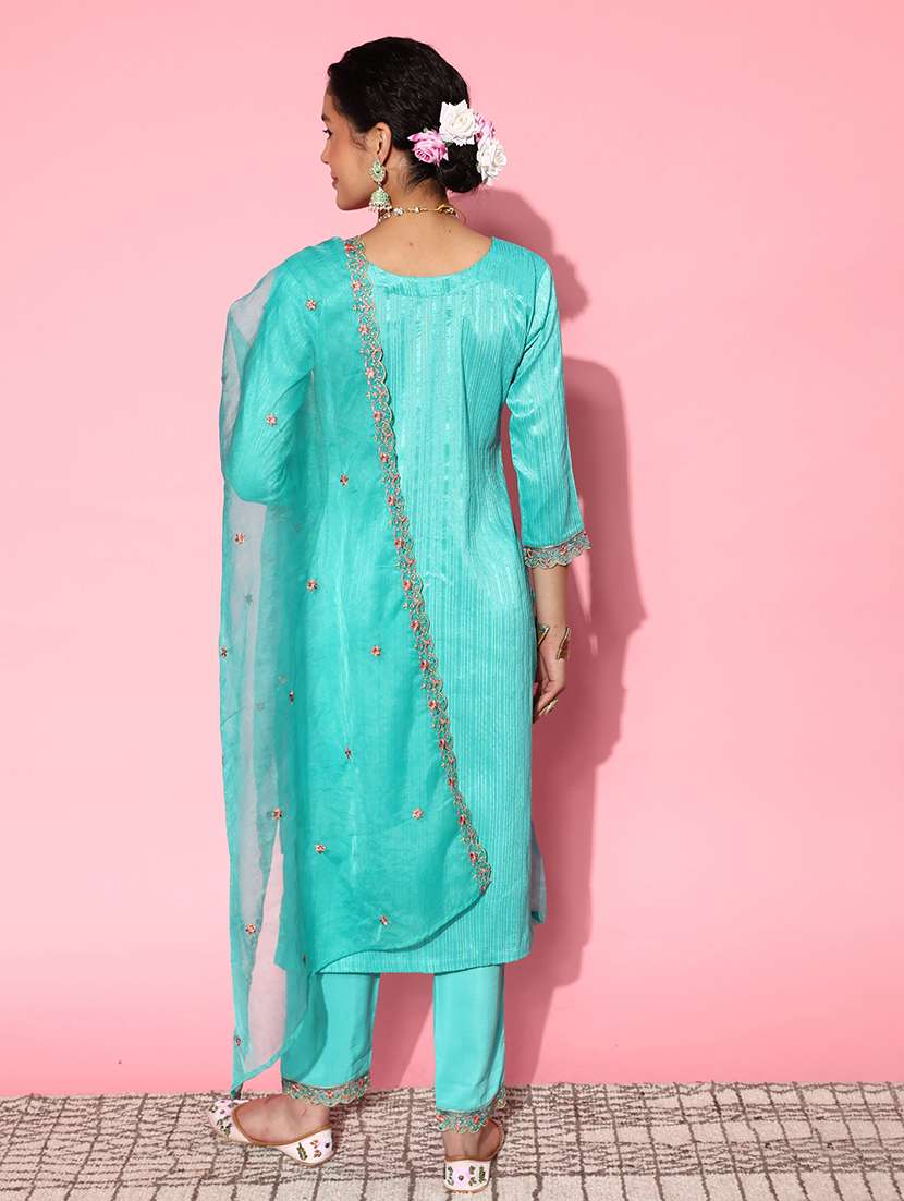 women three quarter sleeve suit set - 21230433 -  Standard Image - 2