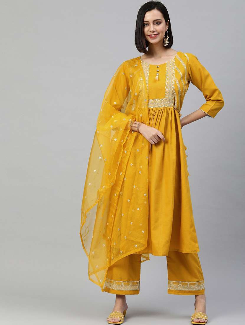 women kurta pant set with dupatta - 21230446 -  Standard Image - 2