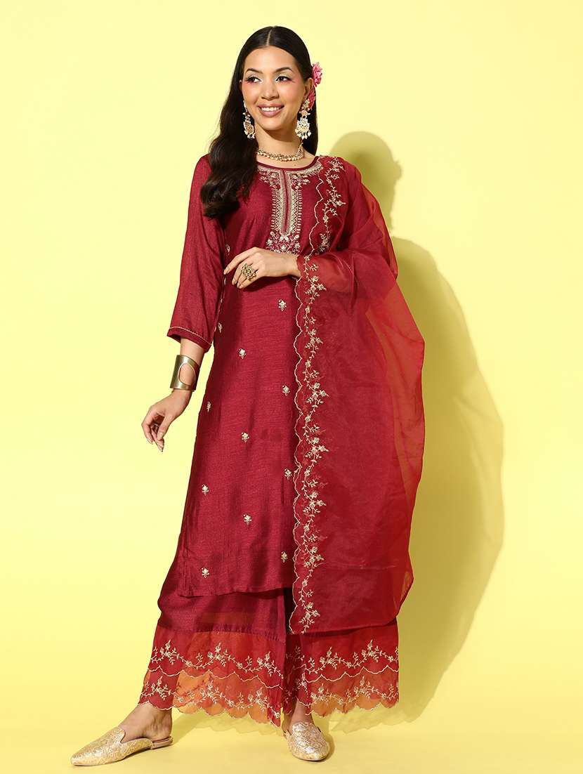 women three quarter sleeve suit set - 21230448 -  Standard Image - 2