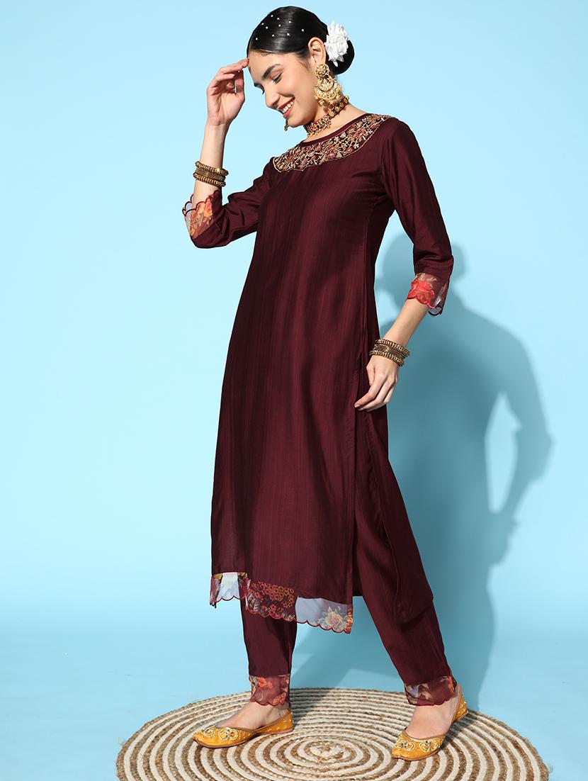women kurta pant set with dupatta